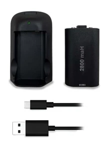 Kit Carga Y Juega Con Base De Carga Para Control De Consola One/ Series X|S - Negro - Ver 1