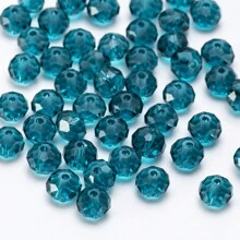 60 件 8 毫米刻面水晶珠、透明玻璃珠，用于 DIY 手链、项链、耳环首饰制作（蓝洞） - 藏蓝色 - 查看 7