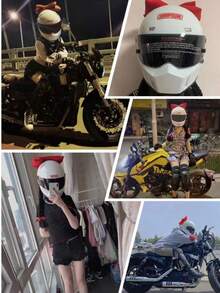 Moto casco decoración con diseño de lazo moda del mujer y hombre