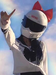 Moto casco decoración con diseño de lazo moda del mujer y hombre