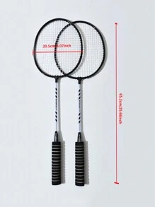 2 Rackets+3 Shuttlecocks (random Color) Aluminum Alloy Badminton Rackets With Sponge Handle For Adult Outdoor Leisure Sports Equipment - Black - View 7