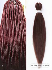 Braiding Hair Pre-Stretched 26 Inch Hair Extensions For Afro Crochet Braids Synthetic Wig DIY Pink Peach Red Yellow Brown Purple Grey Black Jumbo Braid - Dark Brown - View 5