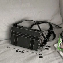 斜背包斜背包單肩包方形包防水返校大學商務旅行 Pu 皮革簡約復古商務時尚街頭男士男孩大學生男友禮物