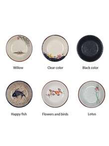 6入組陶瓷調味碟,適用於餐廳小吃和小菜,圓形造型,多種顏色可選 - 彩色 - 查看 9