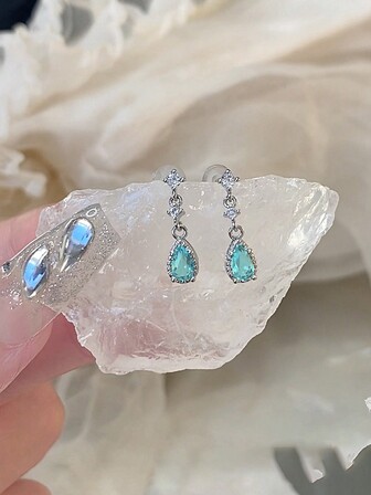 Rhinestone Water Drop Earrings