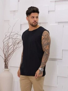 Men Tank Tops - Black - View 4