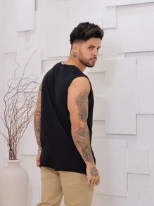 Men Tank Tops - Black - View 5