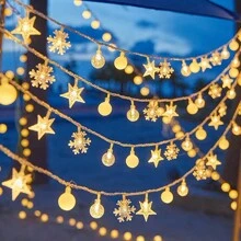 Christmas/Autumn Decoration Led Star String Lights, Flashing Colorful Lights, Ideal For Christmas Treeschristmas Decor Christmas Gift Thanksgiving Christmas Tree Decor Ornaments Christmas Light Bedroom Decor Home Decor Party Decor Holiday Festival Room Decor