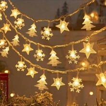 Christmas/Autumn Decoration Led Star String Lights, Flashing Colorful Lights, Ideal For Christmas Treeschristmas Decor Christmas Gift Thanksgiving Christmas Tree Decor Ornaments Christmas Light Bedroom Decor Home Decor Party Decor Holiday Festival Room Decor