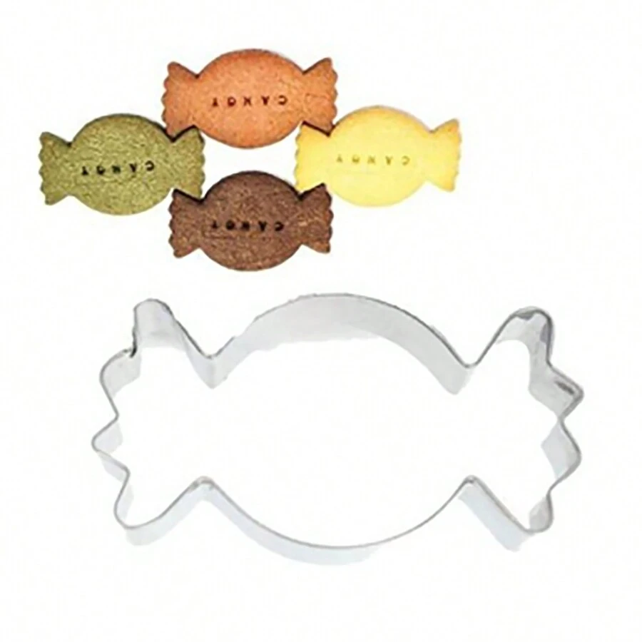 1pc Halloween Candy Shaped Stainless Steel Fondant Cookie Cutter For Kitchen Baking Decoration And Cake Embossing - candy - View 1