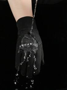 1 双男士防水触屏手套，带保暖内衬，防风保暖，适合户外运动、驾驶、骑自行车、秋冬季 - 黑色 - 查看 2