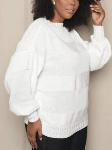 Plus Size Sweaters - Blanco - Ver 4