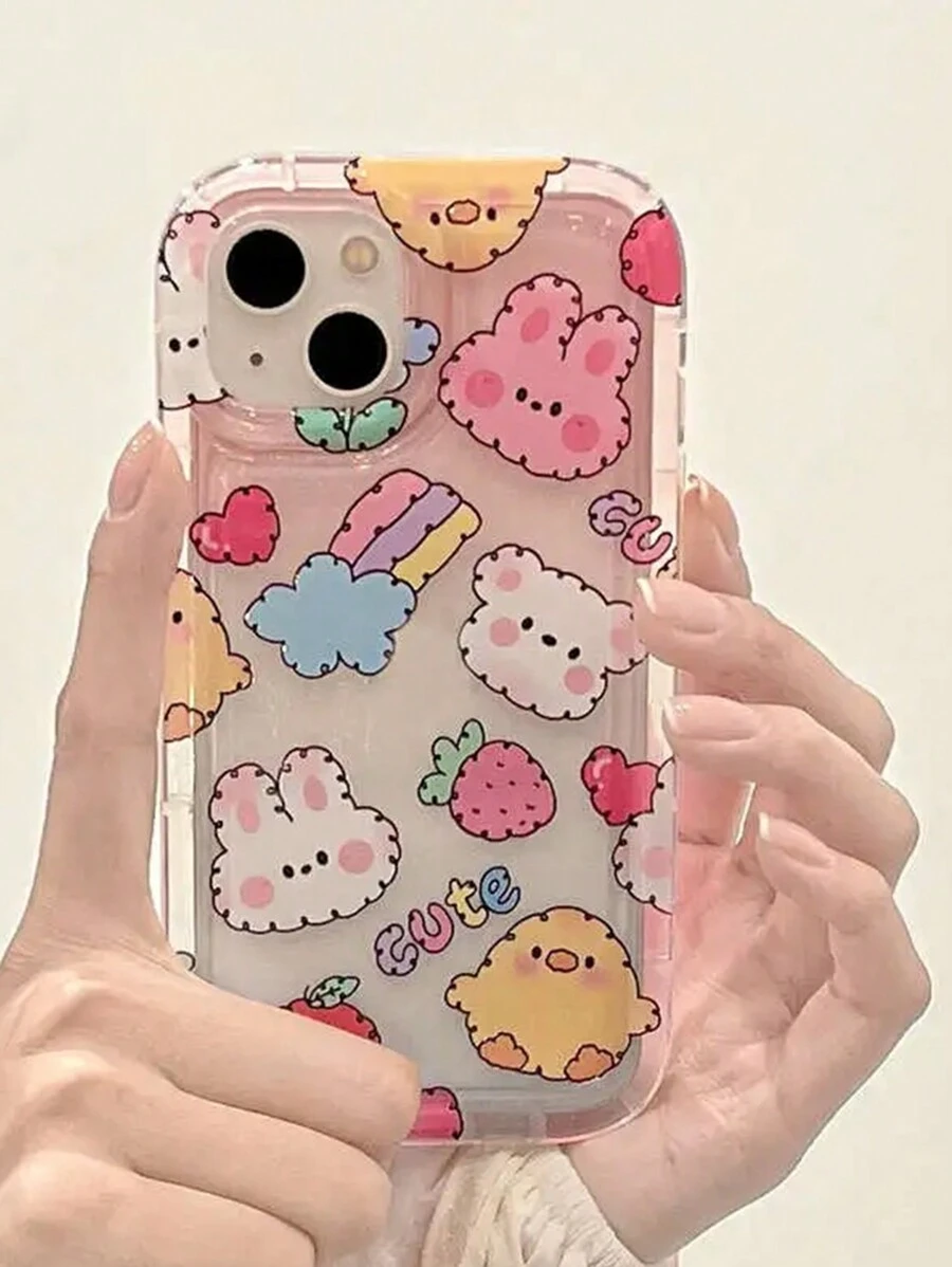 1pc Cute Animal Print Phone Case Compatible With Iphone, Samsung, Huawei, Xiaomi Redmi - Multicolor - View 1
