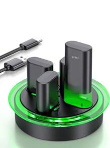 Cargador Externo Con Cuatro Pilas Recargables Compatibles con Consola Series X|S /One/One S/X/Controller - Negro - Ver 1