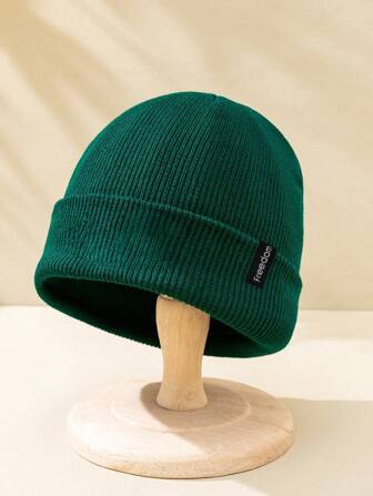 1 Stück Unisex Y2K Stil "FREEDOM" Strickmütze, vielseitige gestrickte Outdoor Kappe für den lässigen Winterpendlerverkehr