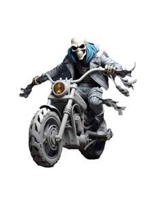 1 件裝酷摩托車騎行骷髏皮帶扣帶肩帶和鑰匙扣 - 灰色 - 查看 5