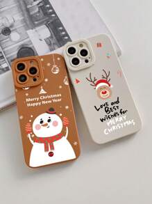 2个装圣诞雪花小鹿图案TPU磨砂防摔手机壳，可爱，兼容 16/11/12/13/14/15/15 Pro/15 Plus/15 Pro Max/7 Plus/8 Plus/X/Xs Max/Xr/11 Pro/12 Pro/13 Pro/14 Pro/12 Mini/13 Mini/11 Pro Max/12 Pro Max/13 Pro Max/14 Pro Max/14 Plus/6/6s/6 Plus/7/8/16 Pro/16 Plus/16 Pro Max/SE&Galaxy/A54/A14/A12/A13/A15/A32/A33/A24/A52S/S20/S21/S22/S23/S24/S23 Plus/S24 Ultra - 彩色 - 查看 3