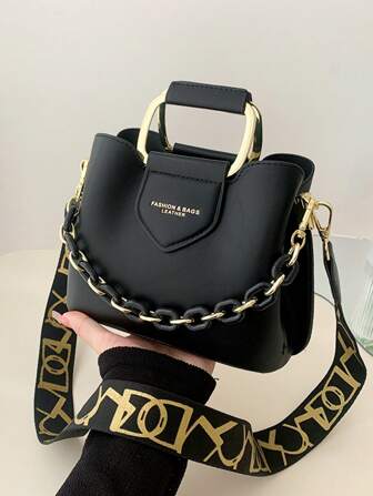 Sac à main mini élégant haut de gamme, sac bandoulière avec large sangle, nouveau design seau sac fourre-tout pour femmes, avec portefeuille