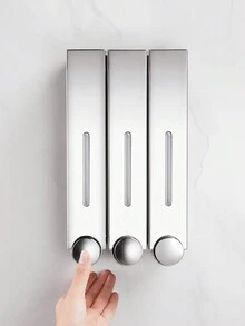 1 Miếng Cao-kết thúc 420ML Treo tường Máy tạo xà phòng Với Giường đôi tiêu chuẩn Hoặc Gấp ba Heads - Bạc - Xem 3