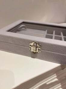 1pc Transparent Glass Jewelry Organizer Box Wedding