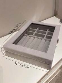 1pc Transparent Glass Jewelry Organizer Box Wedding