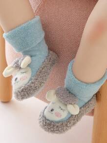 1 Pair Cute Cartoon Thick Warm Anti-slip Floor Socks For Baby Boy