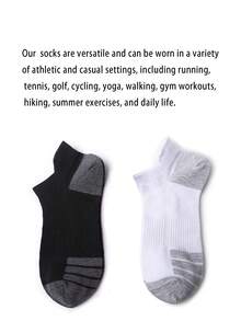 wubenzhi 6pairs/pack Mesh Breathable Men's Ankle Sports Socks With Anti-friction Heel Tab, Black Short Athletic Running Socks - Black - View 3