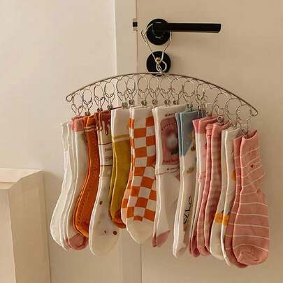 1個 ステンレス製 強風対応 多機能クリップ ランジェリー&靴下干し、スプリング、ミニマリスト、夏の上着