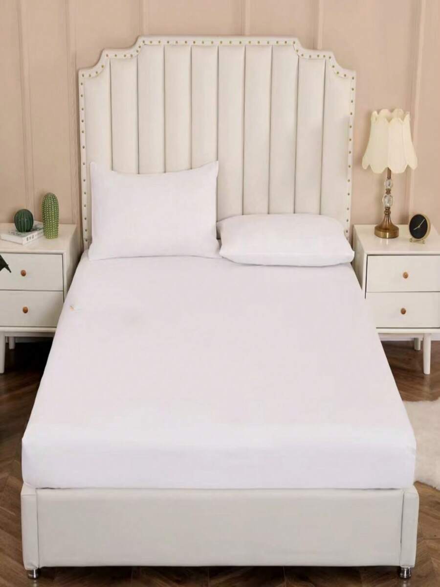 Juego De Sábanas Blancas (3 Piezas) - Blanco - Ver 1