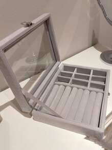 1pc Transparent Glass Jewelry Organizer Box Wedding