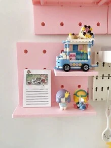 1pc Pegboard Wall-Mounted Organizer Rack Without Drilling, Cute & Delicate, For Pasting On Student Dorm Desk, Simple Desk Decor & Storage Rack, Can Only Hold Light Items - Pink - View 9