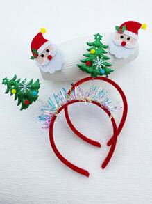 2 件套圣诞树和圣诞老人头带，用于派对装饰发带发箍 - 彩色 - 查看 1