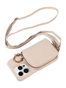 1pc Multifunctional Zipper Accordion Card Holder Wallet Case Compatible With Apple 17 Pro Max/17 Pro/17/Air/16 Pro Max/16/15/14/13,G A16