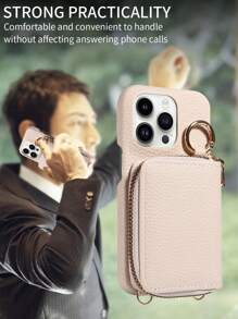 1pc Multifunctional Zipper Accordion Card Holder Wallet Case Compatible With Apple 17 Pro Max/17 Pro/17/Air/16 Pro Max/16/15/14/13,G A16