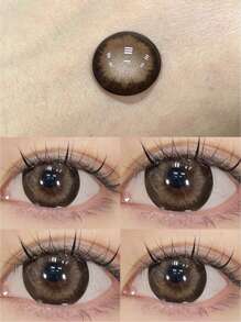 1副Jeruru棕色美瞳，年抛型，14.5毫米，适合万圣节角色扮演 - 棕黃 - 查看 1