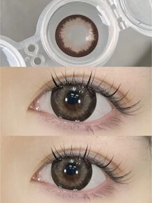 1副Jeruru棕色美瞳，年抛型，14.5毫米，适合万圣节角色扮演 - 棕黃 - 查看 4