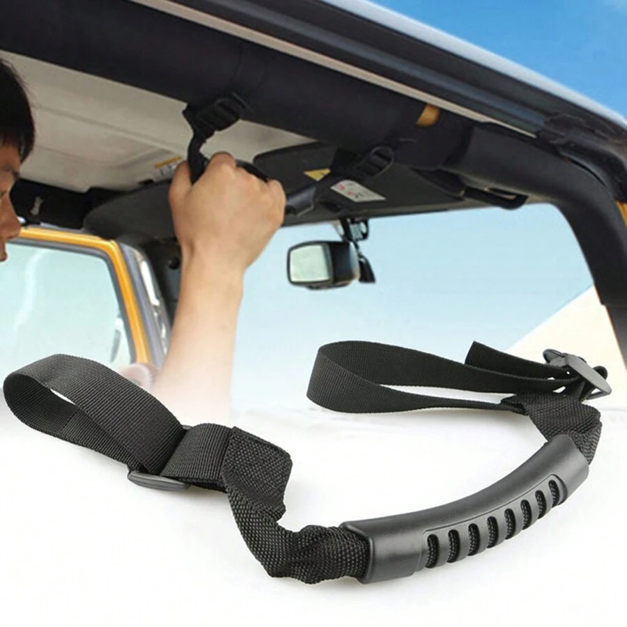 1pc Bumper Car Roof Rack Handle, Car Assist Handle For Car (off-road Vehicles) - Black - View 1