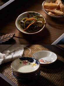 6入組陶瓷調味碟,適用於餐廳小吃和小菜,圓形造型,多種顏色可選 - 彩色 - 查看 6