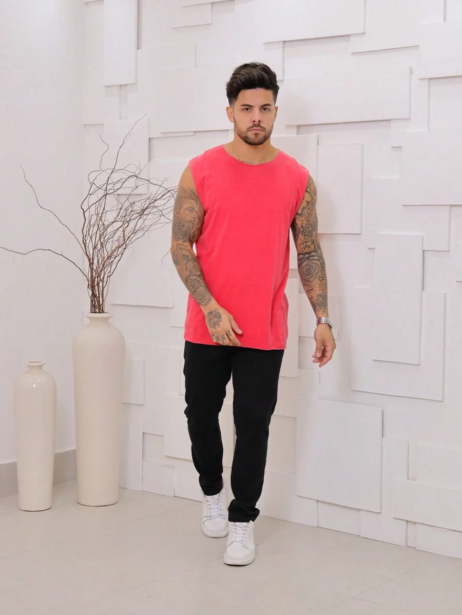 Men Tank Tops - Red - View 1