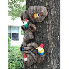 Conjunto De Estatuas De Enanitos Con Rostro De Árbol De Resina De 34 Cm De Altura Para Decoraciones De Jardín Creativas, Artesanías De Resina Para Exteriores - cara de arbol - Ver 2