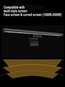 1 Pieza Luz De Pantalla De Computadora Lámpara De Decoración De Escritorio Con Regulación Usb, Protección Ocular Para Juegos Con Pc - Negro - Ver 9