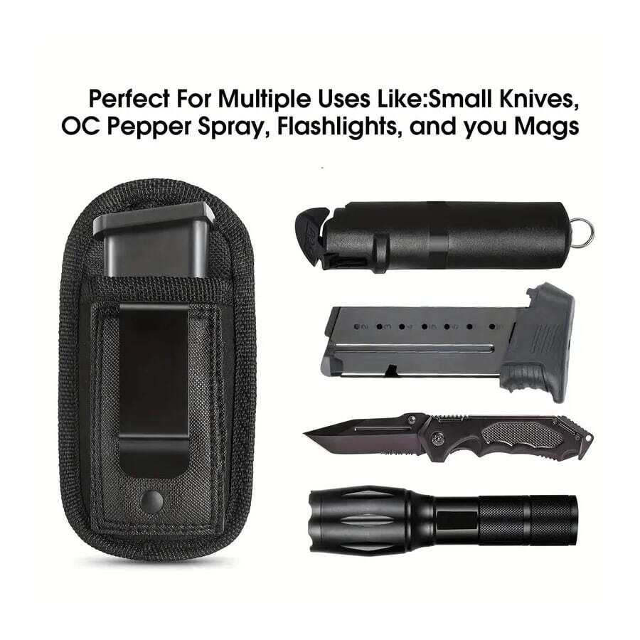 1pc Gun Holster Universal Magazine Bag Concealed Carry, Cartridge Pouch, Fit For Carry 9mm - Black - View 1