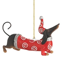 1入組腊腸狗圣诞树吊飾,家庭和派对裝飾 - 彩色 - 查看 1