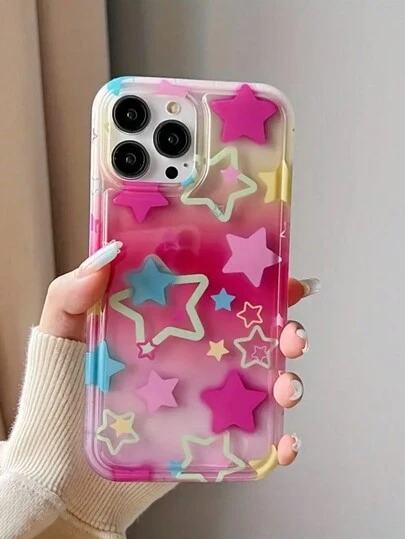Summer 1pc Pink Atmosphere Phone Case Comptible With IPhone, , Huawei, Xiaomi, Redmi, Etc.