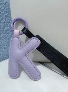 1pc Ladies' Multicolor Letter Pu Leather Bag Charm Keychain Pendant, Suitable For Daily Use