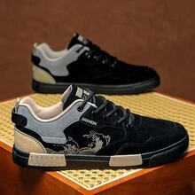 Men's Fashionable Casual Sneakers, Running Shoes - Black - View 6