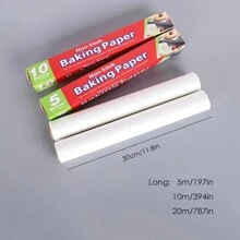 5m/10m/20m白色烘焙紙，矽油紙，雙面糕點和吸油燒烤，烤箱，蒸籠紙，空氣炸鍋廚房，空氣炸鍋墊紙，空氣炸鍋用紙，空氣炸鍋紙 - 白色 - 查看 2