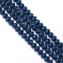 85 件 6 毫米刻面玻璃珠、用于珠宝制作的水晶玻璃珠、用于项链、手链、耳环的扁平隔珠（瓷色）