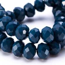 85 件 6 毫米刻面玻璃珠、用于珠宝制作的水晶玻璃珠、用于项链、手链、耳环的扁平隔珠（瓷色）