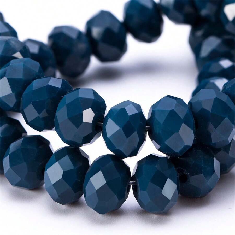 85 件 6 毫米刻面玻璃珠、用于珠宝制作的水晶玻璃珠、用于项链、手链、耳环的扁平隔珠（瓷色）